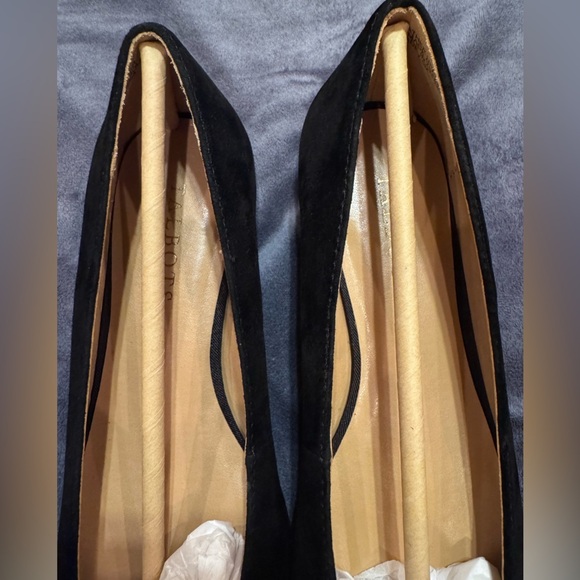 Talbots Black Edison Bow Suede Flat Women’s Shoe Sparkly Bow Sz 7.5 - Picture 5 of 8